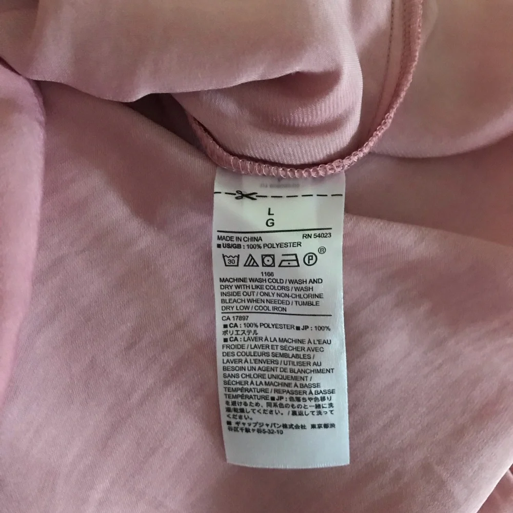 Banana Republic Factory Shirred Tie-Front Dusty Rose Blouse NWT Size Large - Picture 7 of 7